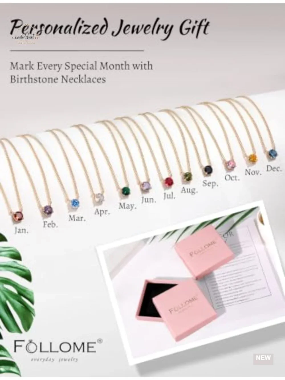 14K Gold Plated Layered Necklace Set, 3-Piece with CZ Pendant, Paperclip